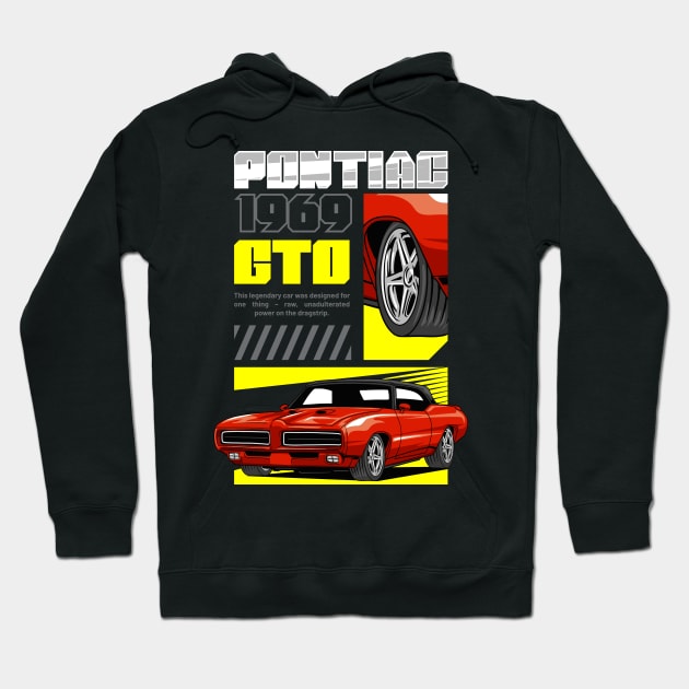 Retro V8 GTO Car Hoodie by milatees